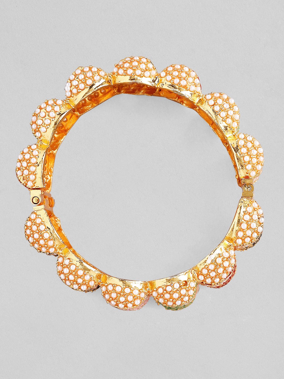 Rubans 22K Gold Plated Enamel Handpainted Multicolor Bracelet. Bangles & Bracelets