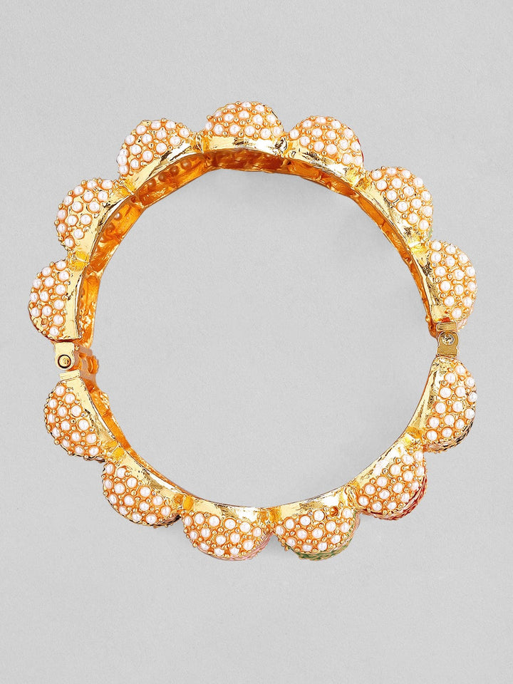Rubans 22K Gold Plated Enamel Handpainted Multicolor Bracelet. Bangles & Bracelets
