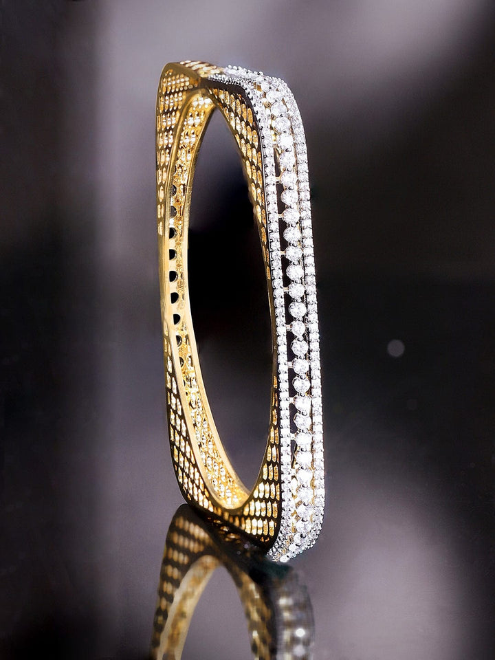 Rubans 22K Gold Plated Zirconia Studded Elegant Bracelet Bangles & Bracelets