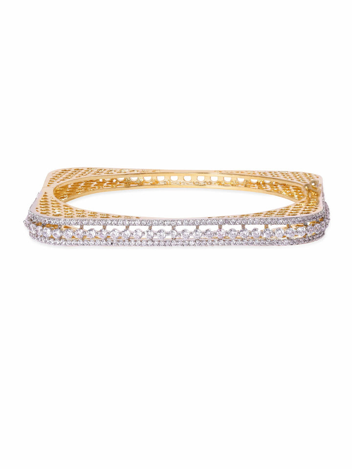 Rubans 22K Gold Plated Zirconia Studded Elegant Bracelet Bangles & Bracelets