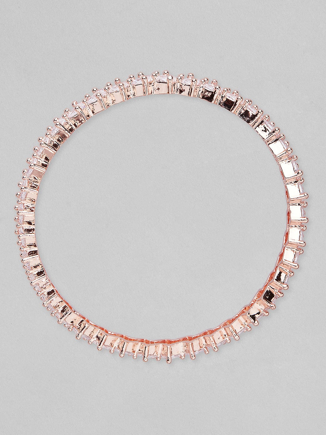 Rubans 22K Rose Gold-Plated AD Stone-Studded Handcrafted Bangles Set Of 2 Bangles & Bracelets
