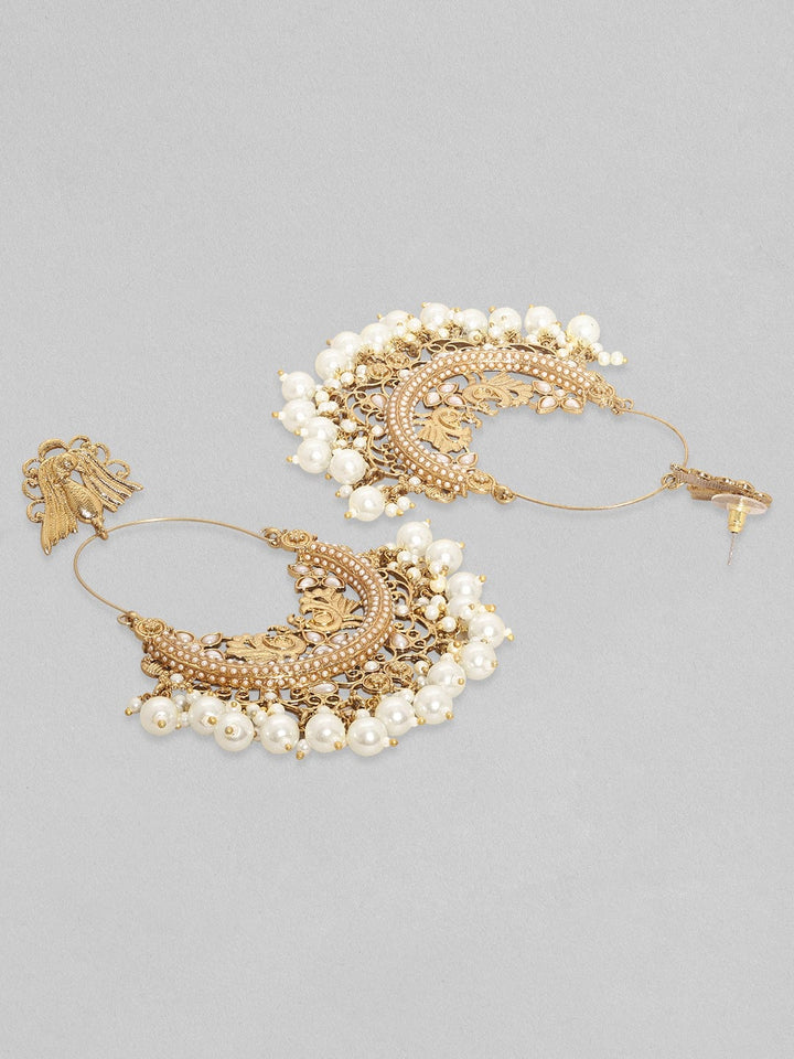 Rubans Beautiful Peacock Inspired Chandbali With Pearl Hangings. Earrings