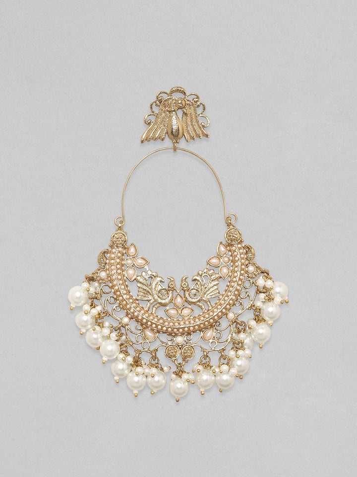 Rubans Beautiful Peacock Inspired Chandbali With Pearl Hangings. Earrings