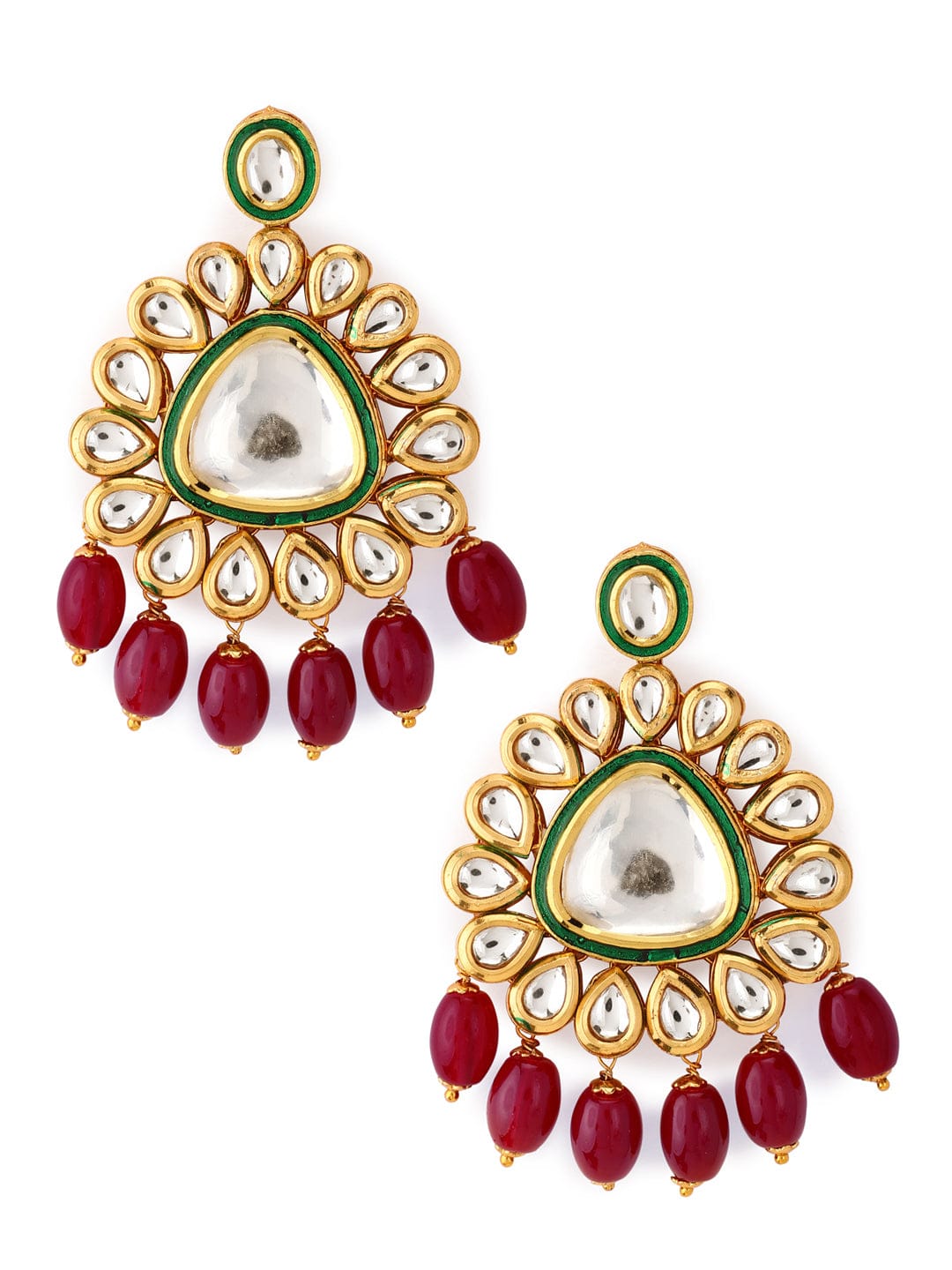 Rubans Gold Plated Kundan Handcrafted Wedding Necklace Set Necklace Set