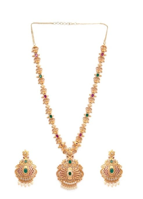 Rubans Gold-Plated Metal Antique Jewellery Set Necklace Set