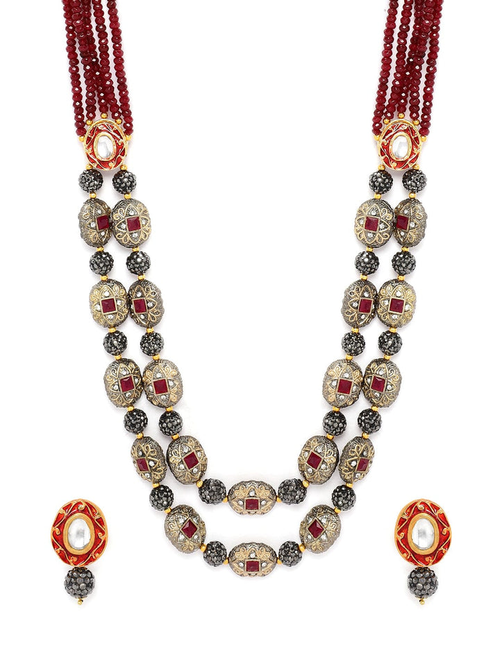 Rubans Gold Plated Statement Necklace Set Necklace Set