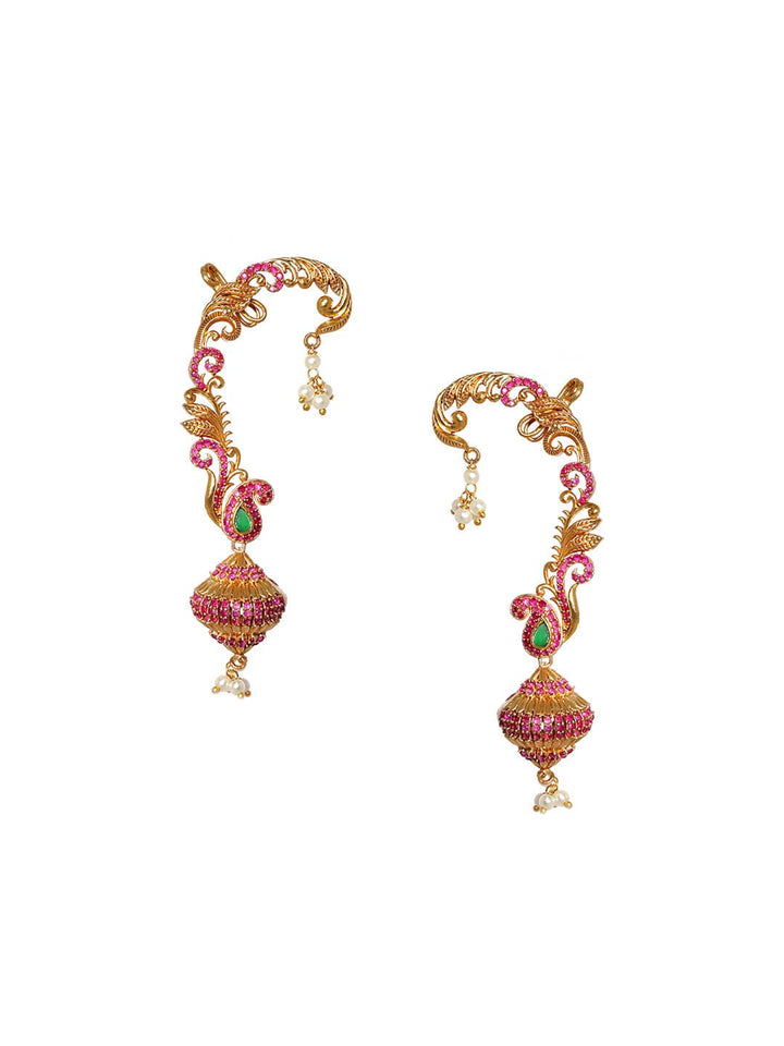 Rubans Gold-Toned Contemporary Jhumkas Earrings Earrings