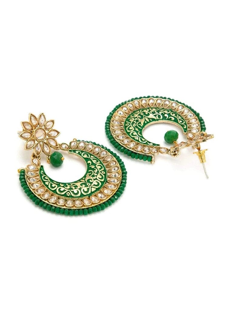 Rubans Gold-Toned Crescent Shaped Chandbalis Earrings