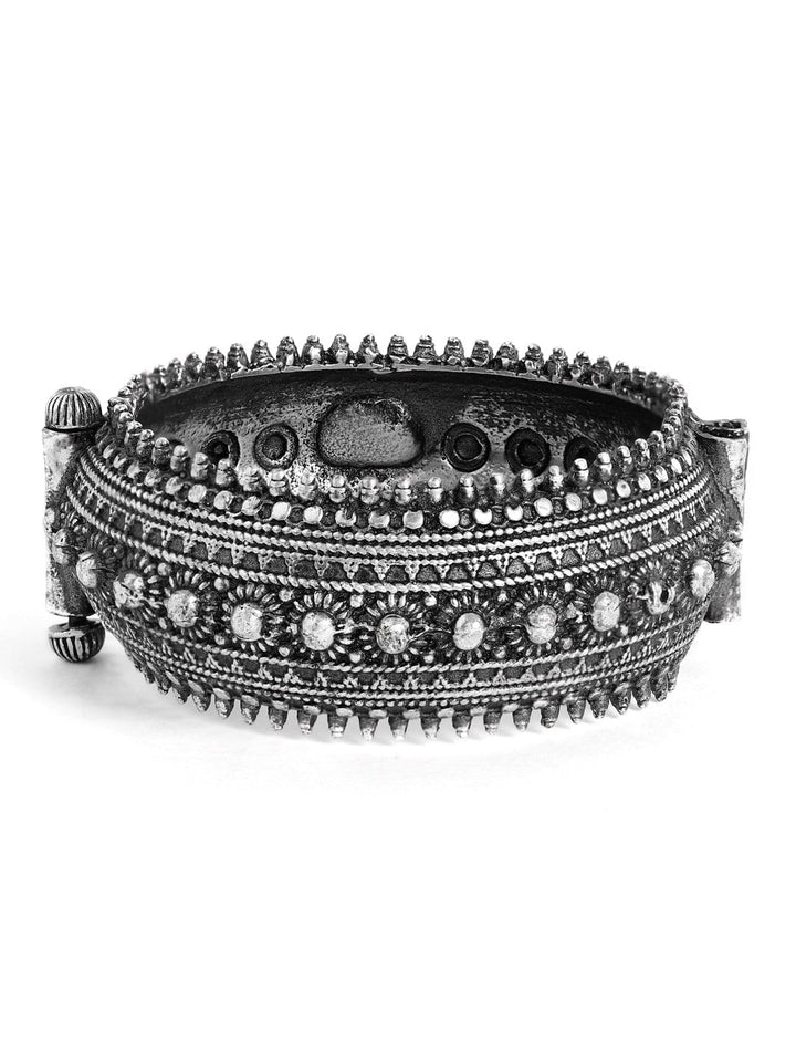 Rubans Oxidised Silver Plated Handcrafted Filligree Bracelet Bangles & Bracelets