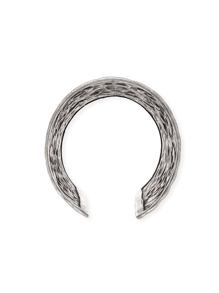 Rubans Oxidized Silver Plated embossed Handcrafted small handcuff Bangles & Bracelets