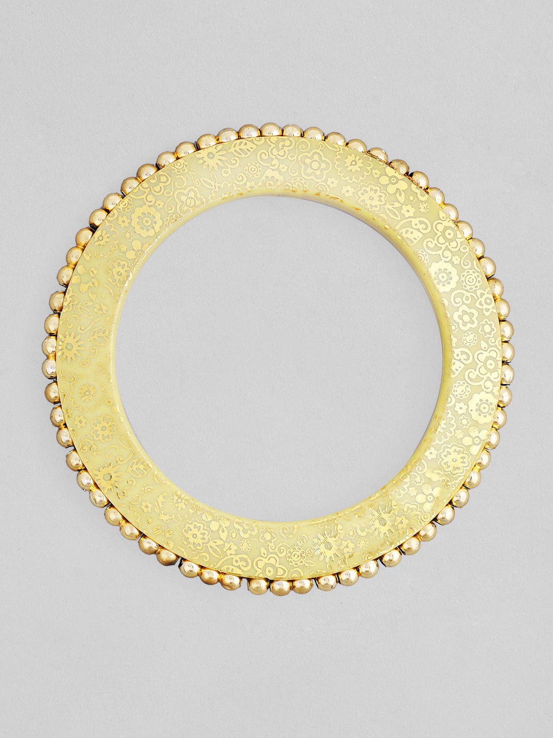 Rubans Red Chura With Golden And Green Enamel, White Stones And Pearls Bangles & Bracelets