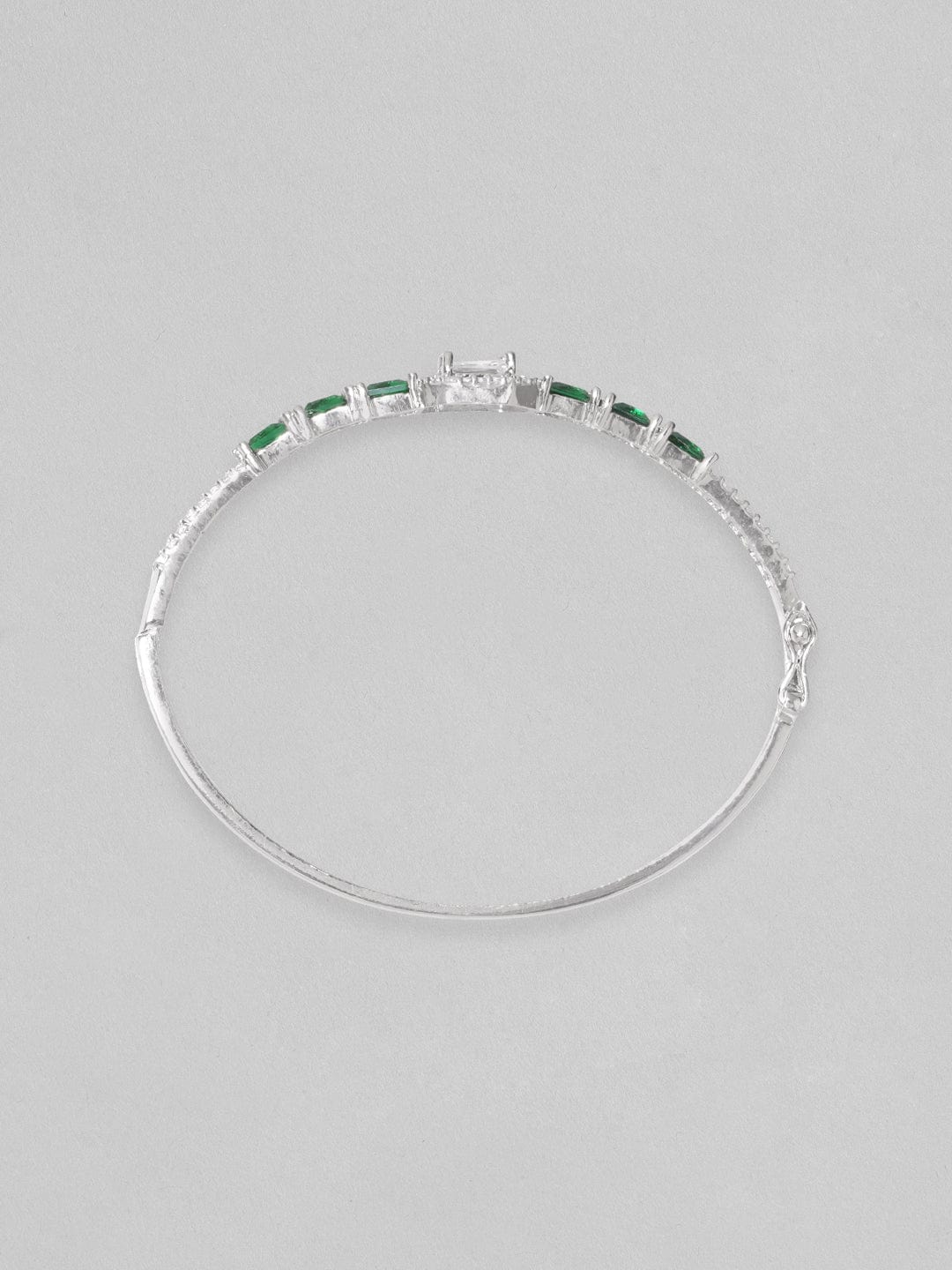 Rubans Rhodium Plated Emerald Green Zirconia Bracelet Bracelets