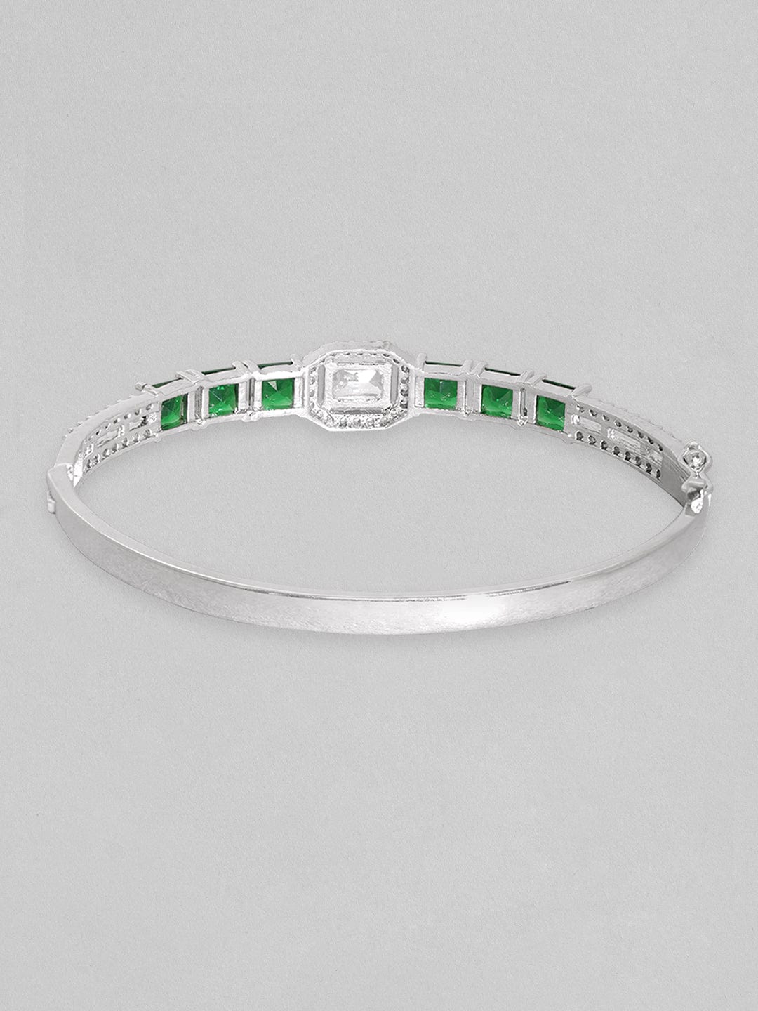 Rubans Rhodium Plated Emerald Green Zirconia Bracelet Bracelets