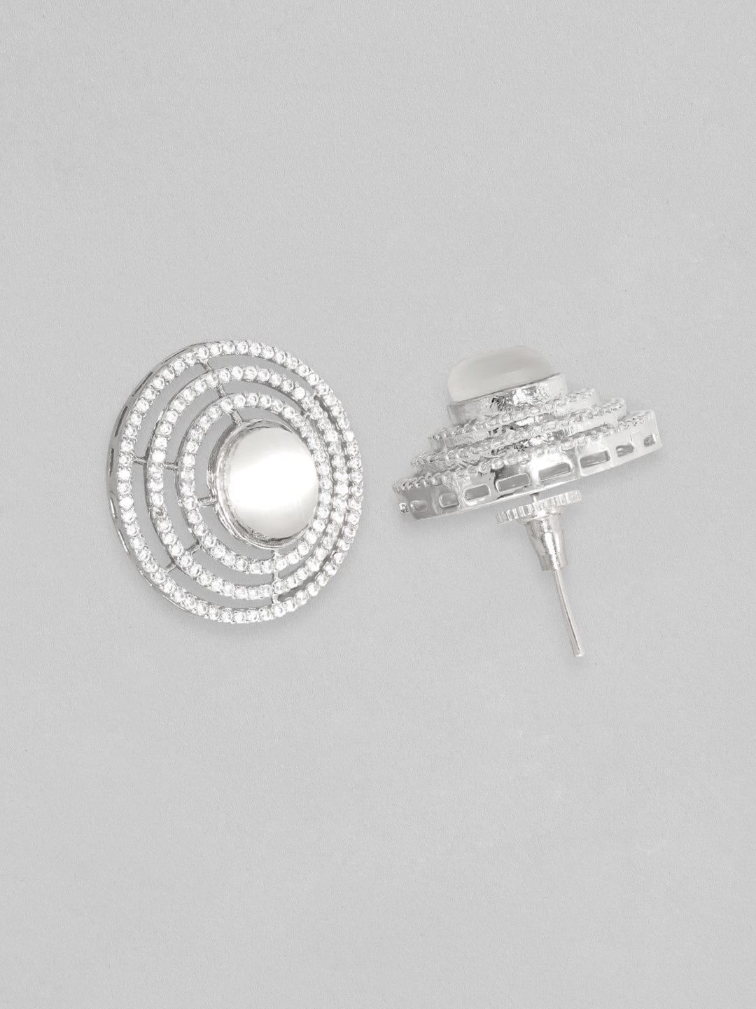 Rubans Rhodium Plated Zirconia Stud Earrings Earrings