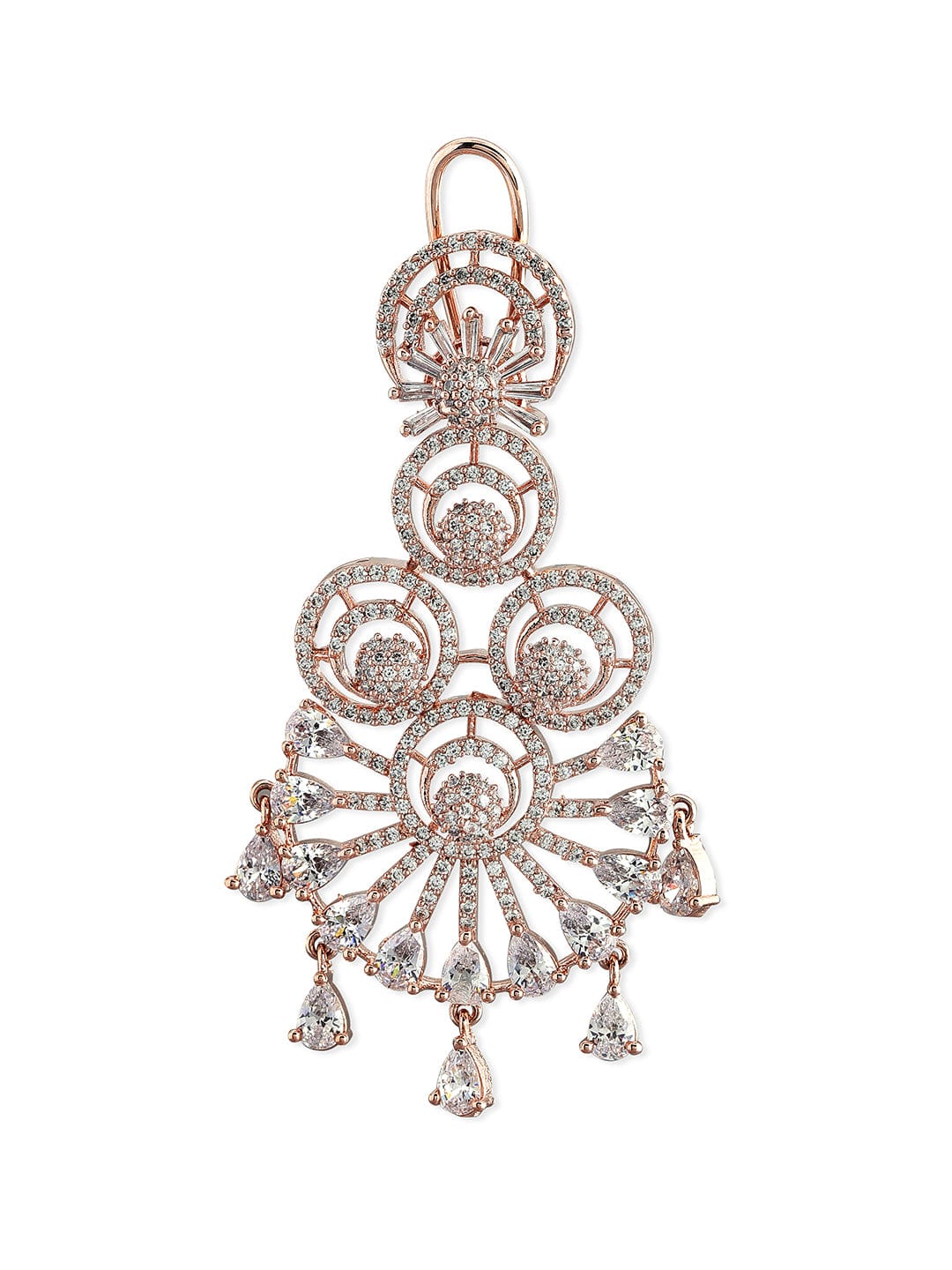 Rubans Rose Gold-Plated White Ad Drop Earrings Earrings