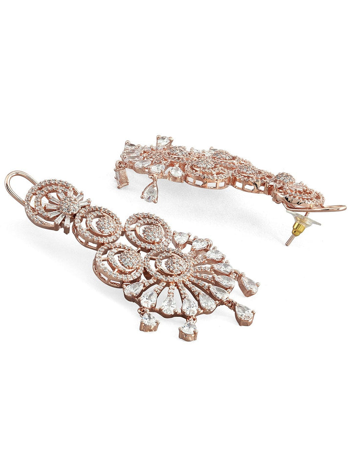 Rubans Rose Gold-Plated White Ad Drop Earrings Earrings