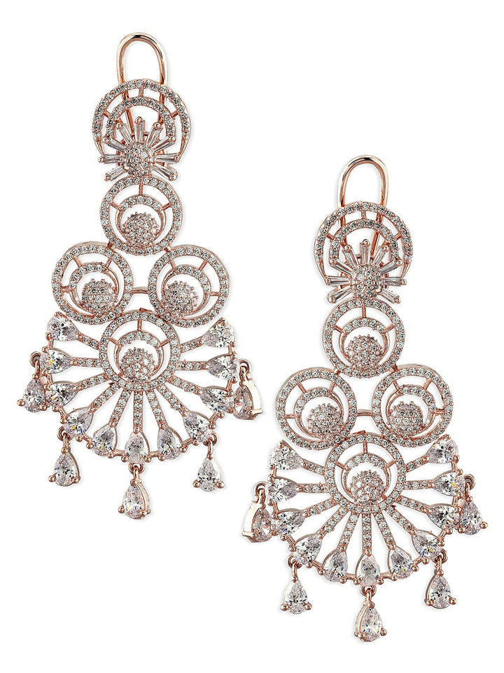 Rubans Rose Gold-Plated White Ad Drop Earrings Earrings