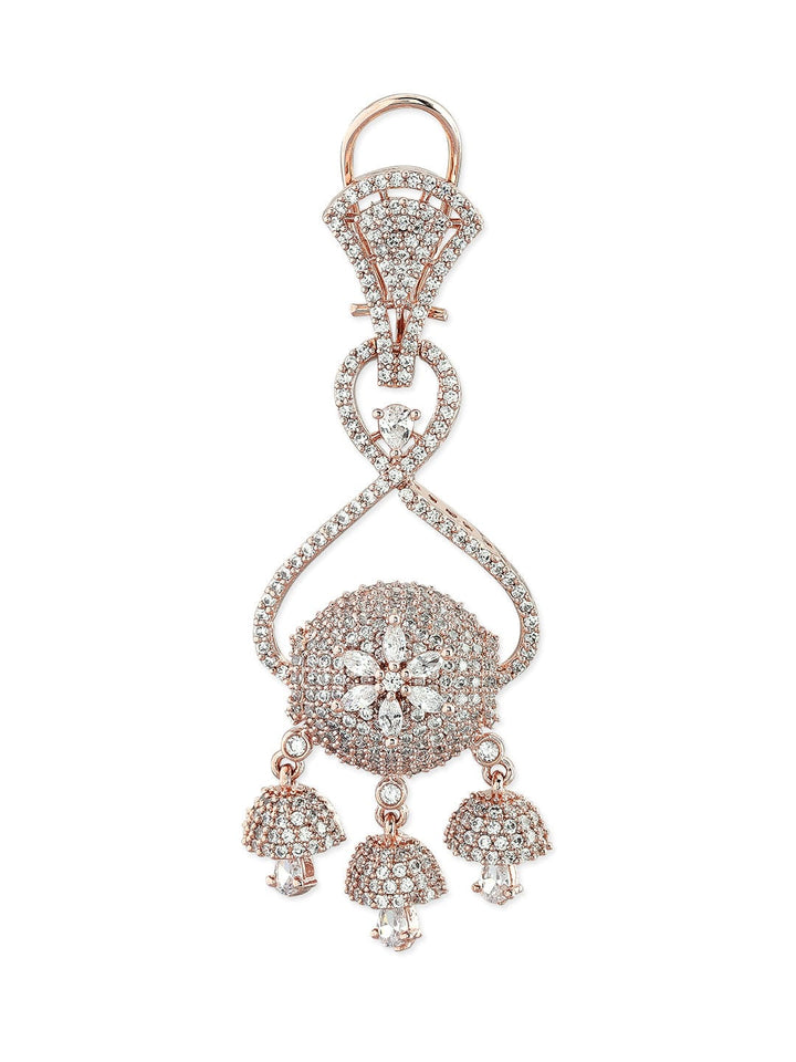 Rubans Rose Gold-Plated White Ad Drop Earrings Earrings