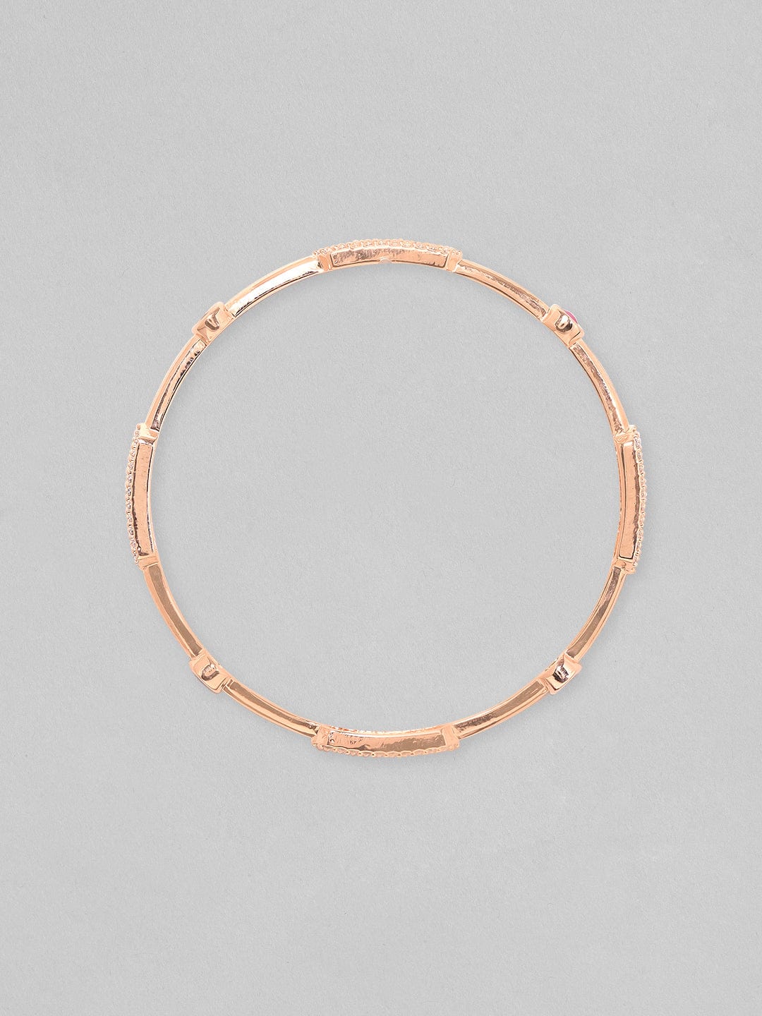 Rubans Set Of 2, 18K Rose Gold Plated Colored & White Zircons Minimal Bangles Bangles & Bracelets