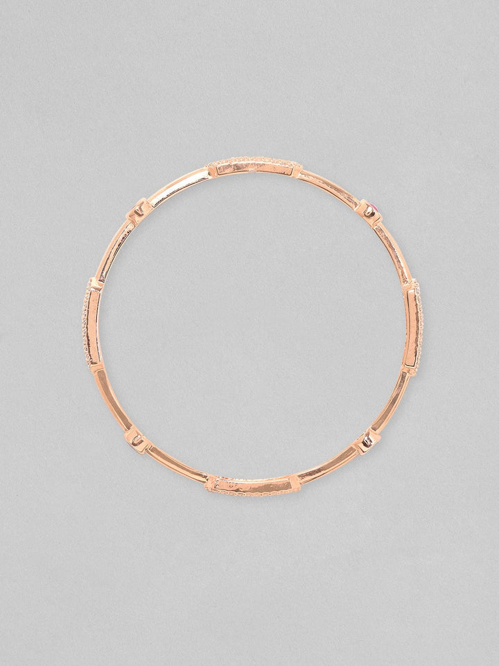 Rubans Set Of 2, 18K Rose Gold Plated Colored & White Zircons Minimal Bangles Bangles & Bracelets