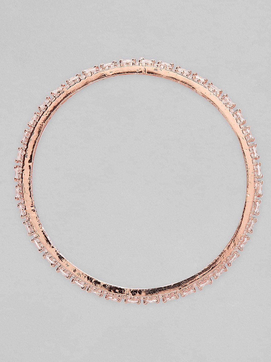 Rubans Set Of 2 Rose-Gold Plated Handcrafted Zircon Studded Bangles Bangles & Bracelets