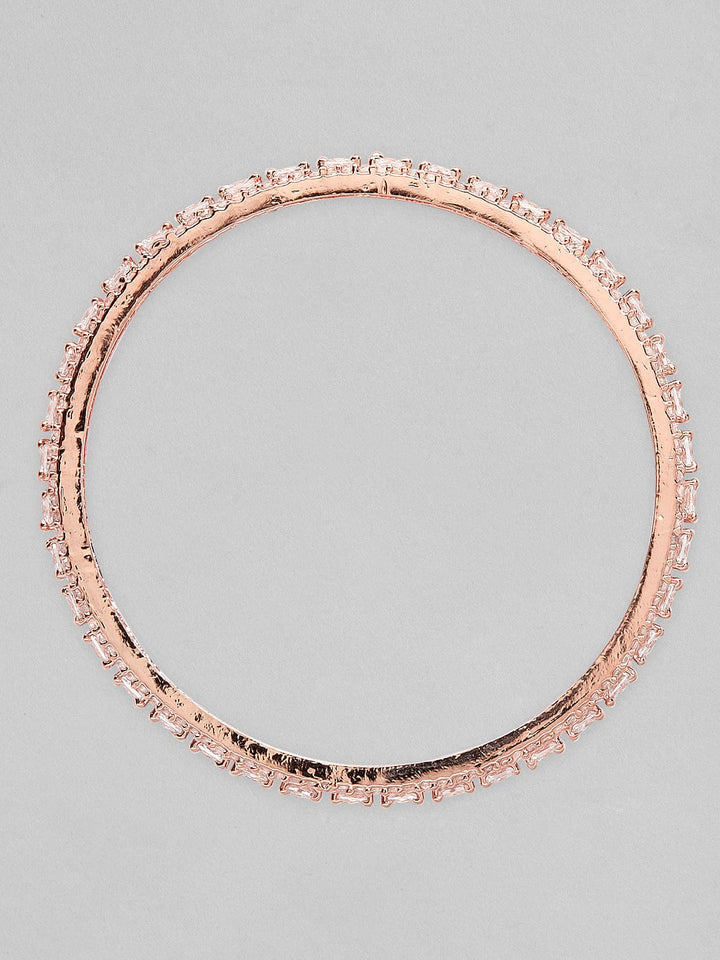 Rubans Set Of 2 Rose-Gold Plated Handcrafted Zircon Studded Bangles Bangles & Bracelets
