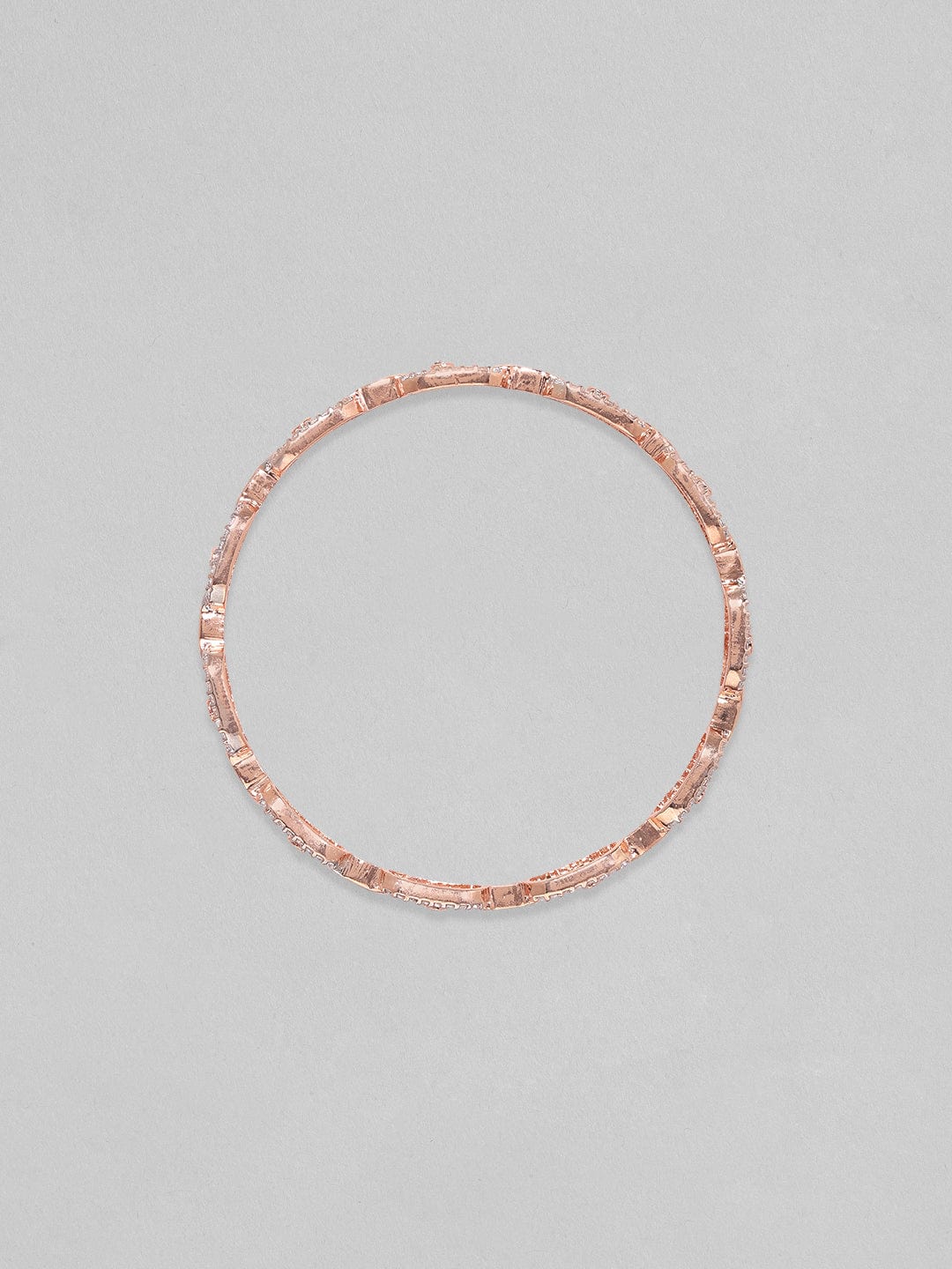 Rubans Set Of 4, 18K Rose Gold Plated White Zircons Minimal Bangles Bangles & Bracelets