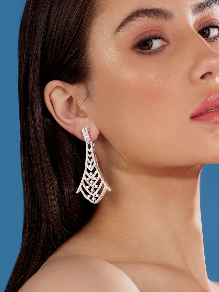 Rubans Zircon Studded Handcrafted Drop Earring Earrings