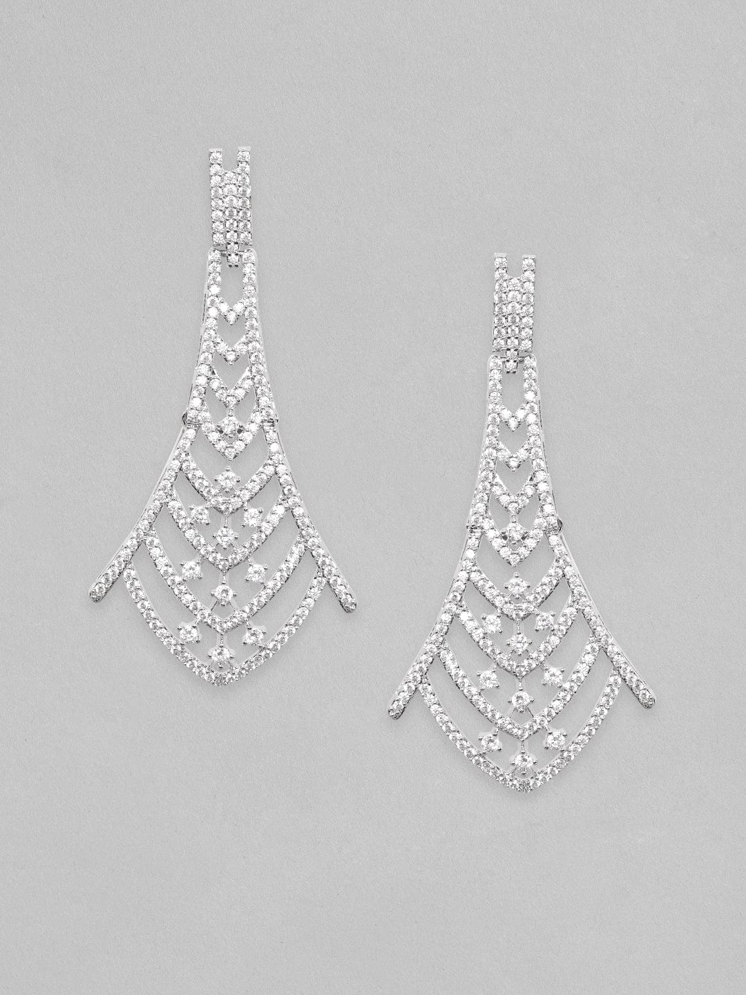 Rubans Zircon Studded Handcrafted Drop Earring Earrings