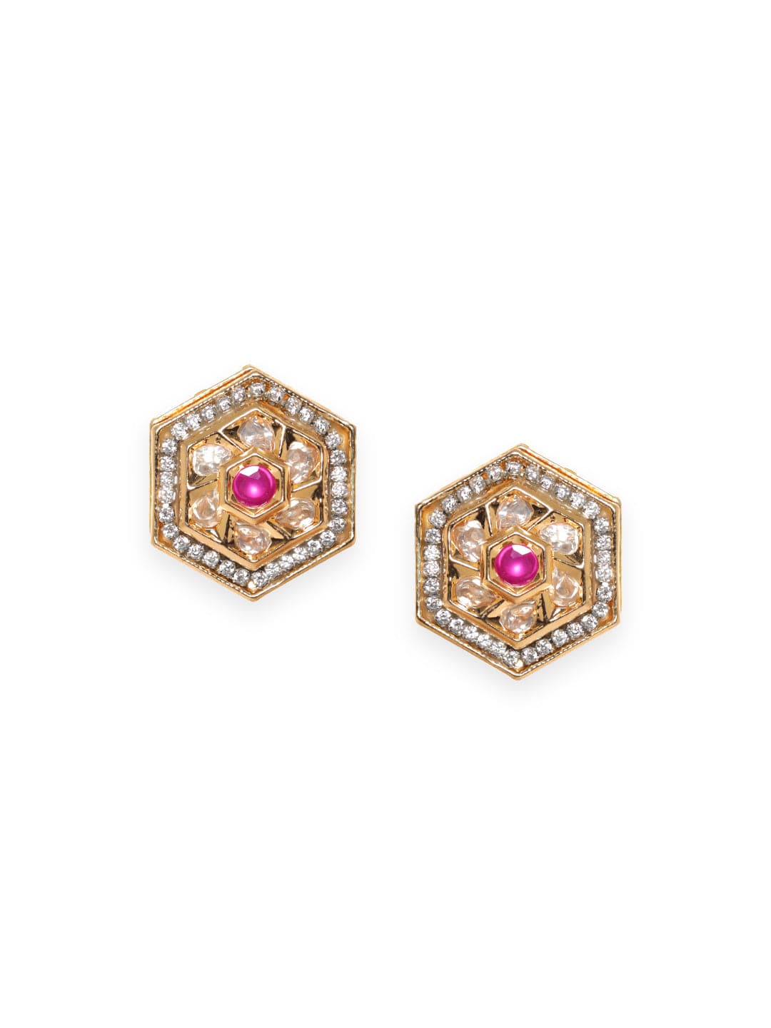 Rubans Zirconia Studded Stainless Steel Geometric Studs Earrings Earrings